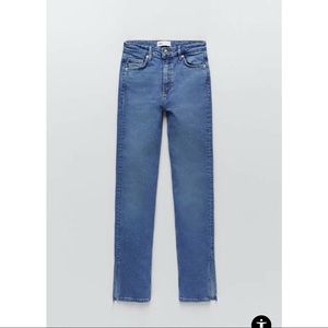 ZARA High Rise Split Skinny Jeans